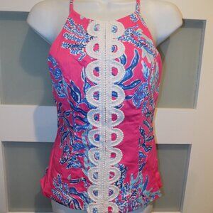 Lilly Pulitzer Annabelle Top in Capri Pink Samba Size 0 Women's